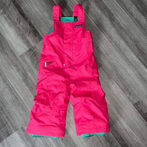 Patagonia 2T pink snowsuit bibs girls toddler winter sledding adjustable